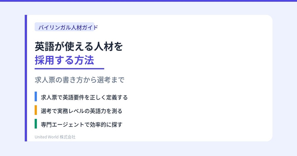 英語が使える人材を採用する方法|求人票の書き方から選考まで
