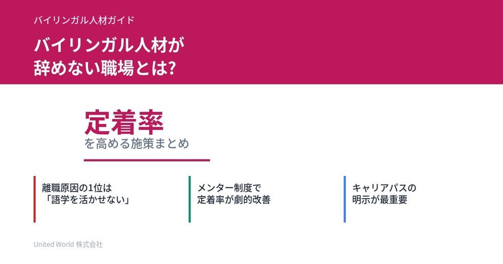 バイリンガル人材が辞めない職場とは?定着率を高める施策まとめ