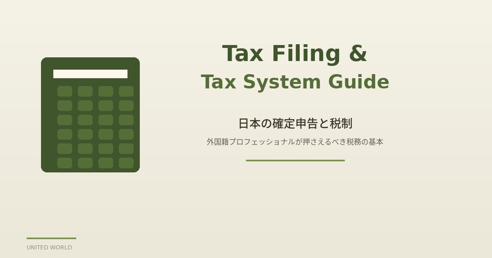 日本の確定申告と税制――外国籍プロフェッショナルが押さえるべき税務の基本